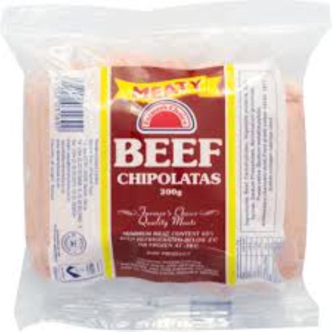 FCL BEEF CHIPOLATAS 200G